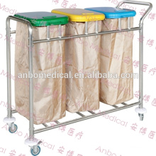 Soiled trolley with three bags